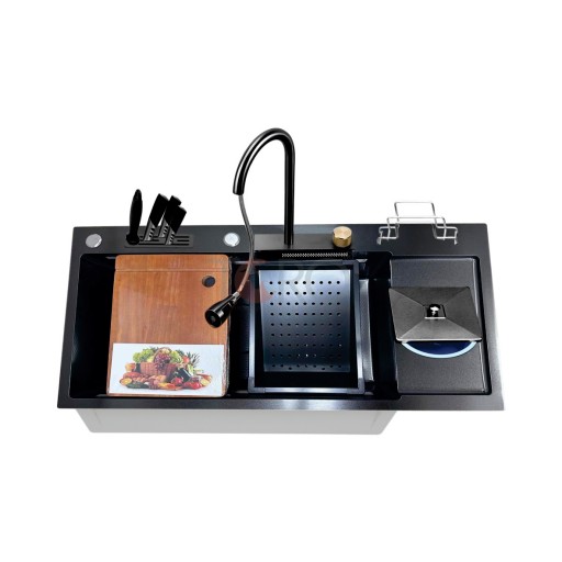 Combo chậu vòi inox 304 nano đen