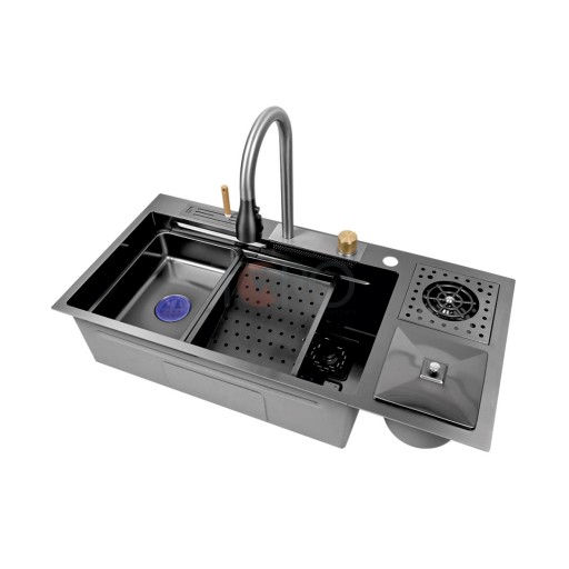 Combo chậu vòi inox 304 nano đenCombo chậu vòi inox 304 nano đen